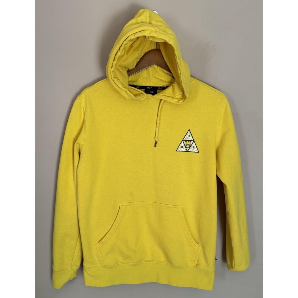 VTG Spitfire Yellow Hoodie Small Bighead Flame Logo Skateboard Pullover